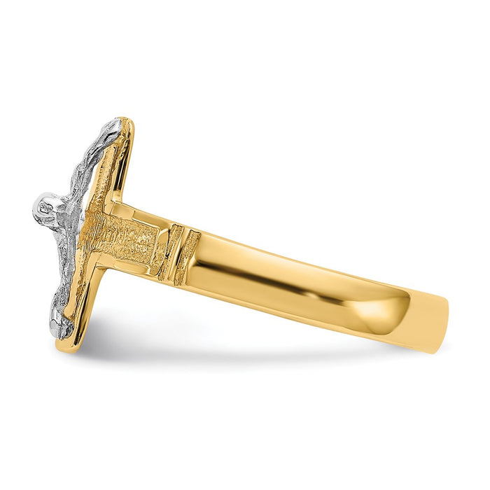 Shop Exclusive 10K Two-Tone Diamond-Cut Men's Crucifix Ring | Stylish Value-3