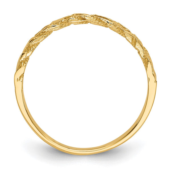 10K Diamond-Cut Rope Design Ring