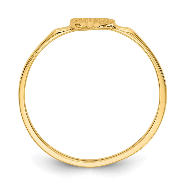 10K Gold Heart Signet Ring