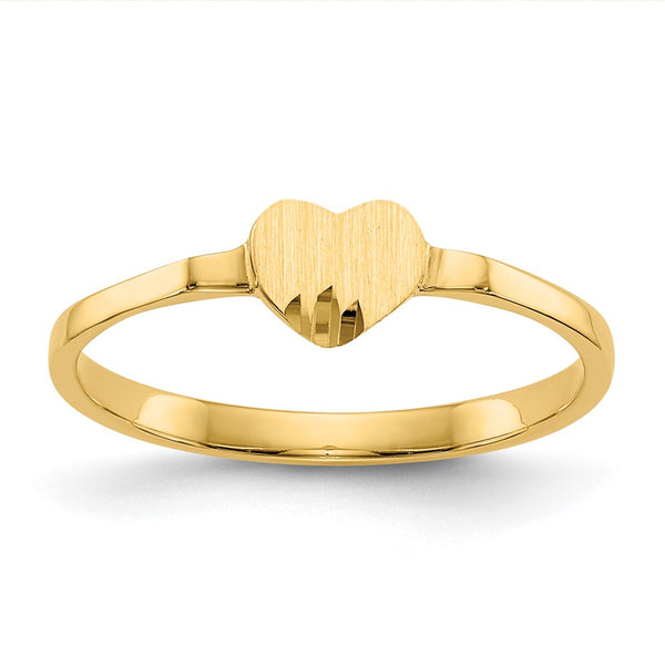 10K Gold Heart Signet Ring