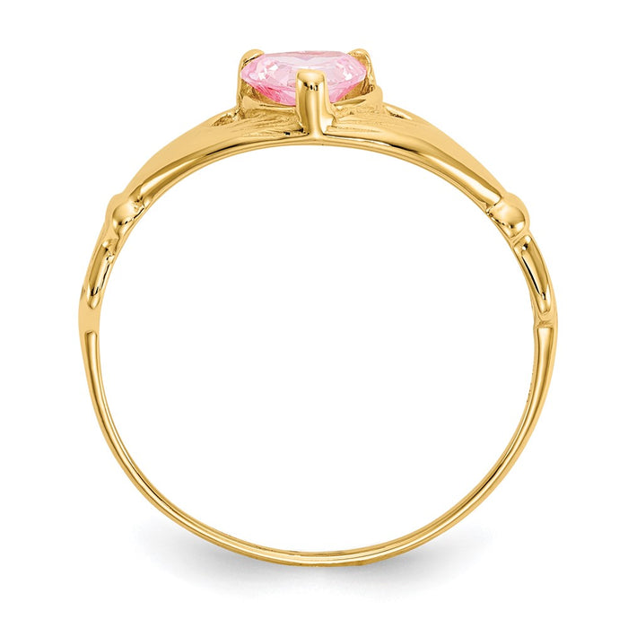 Shop Stylish 10K Gold Claddagh Heart Ring - October Birthstone, Affordable Luxury-2