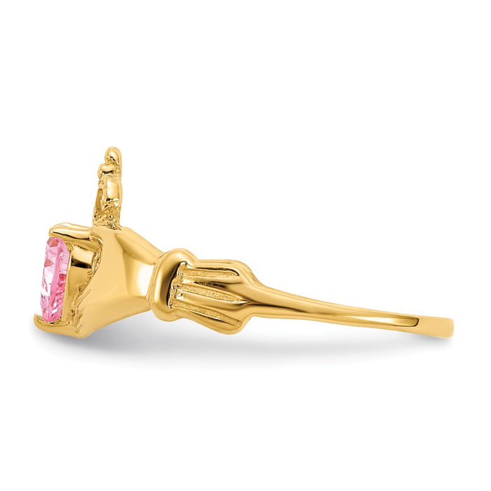 Shop Stylish 10K Gold Claddagh Heart Ring - October Birthstone, Affordable Luxury-3