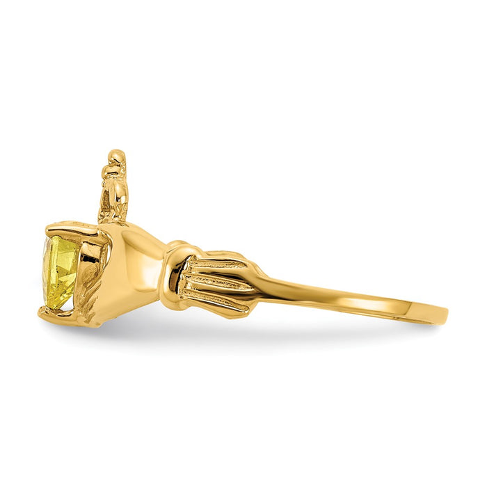 Shop Exclusive 10K Gold Claddagh Heart Ring | Stylish November Birthstone-3