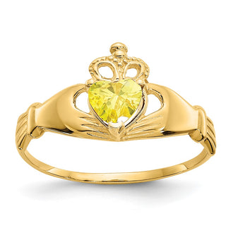 Shop Exclusive 10K Gold Claddagh Heart Ring | Stylish November Birthstone
