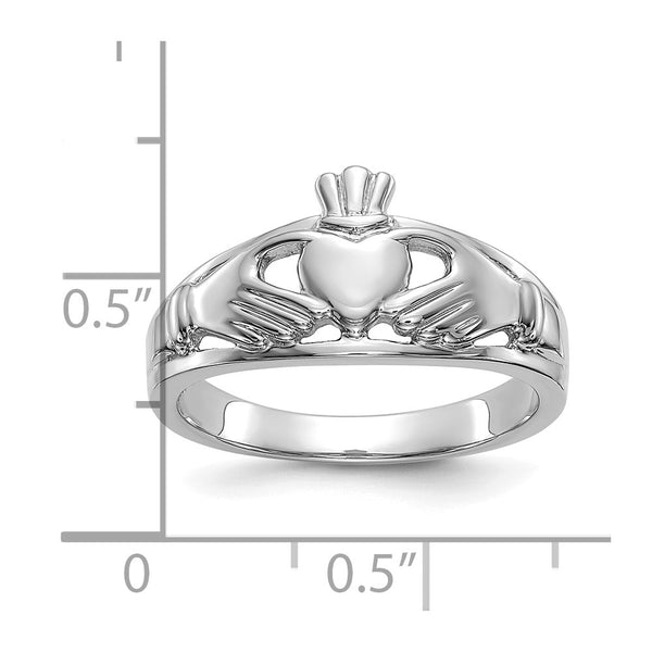 10K White Gold Women's Claddagh Ring - Style GR1-1000600