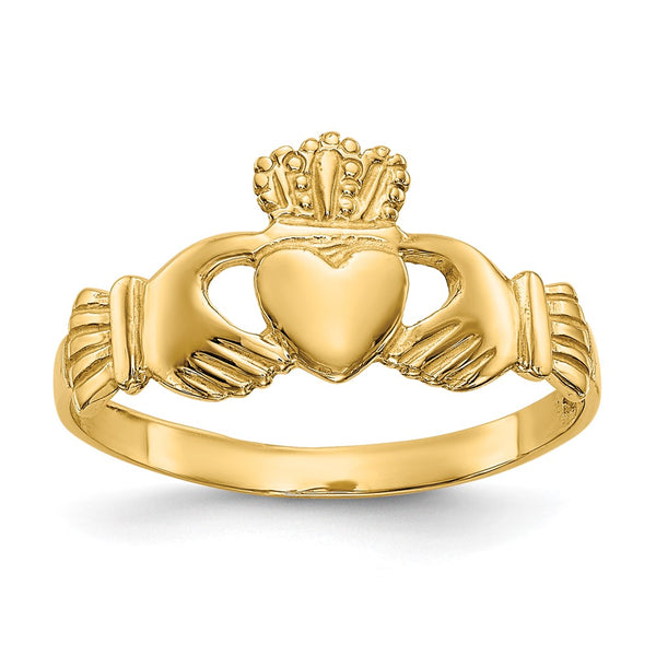 10K Polished Gold Women's Claddagh Ring - Style GR1-1016307