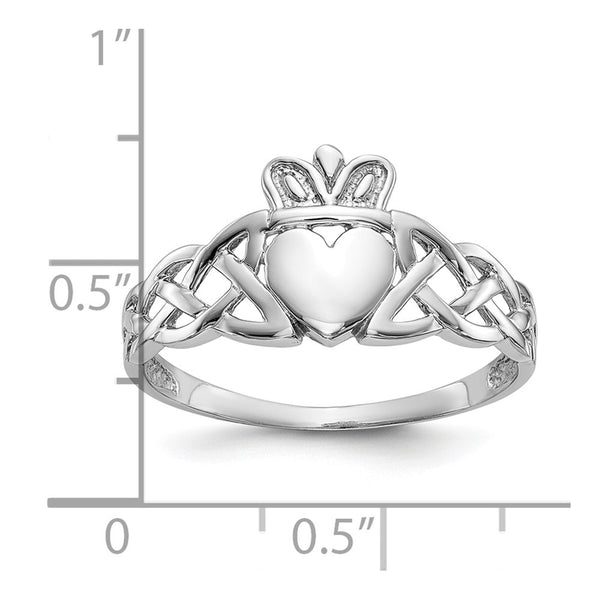 10K White Gold Men's Claddagh Ring