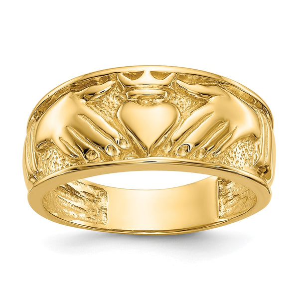 10K Polished Men's Claddagh Ring - Style GR1-1000607