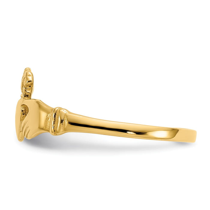 Buy Stylish 10K Polished Gold Women's Claddagh Ring - Affordable Luxury!-3