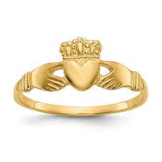 Buy Stylish 10K Polished Gold Women's Claddagh Ring - Affordable Luxury!