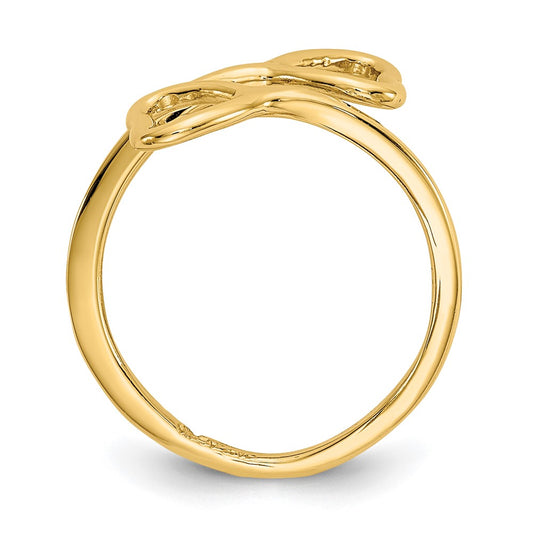 Shop Stylish 10K Gold Double Heart Adjustable Toe Ring - Affordable Luxury!