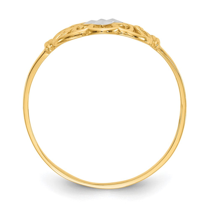 Buy Stylish 10K Gold Ring with Rhodium Filigree Design - Exclusive Deal!-2