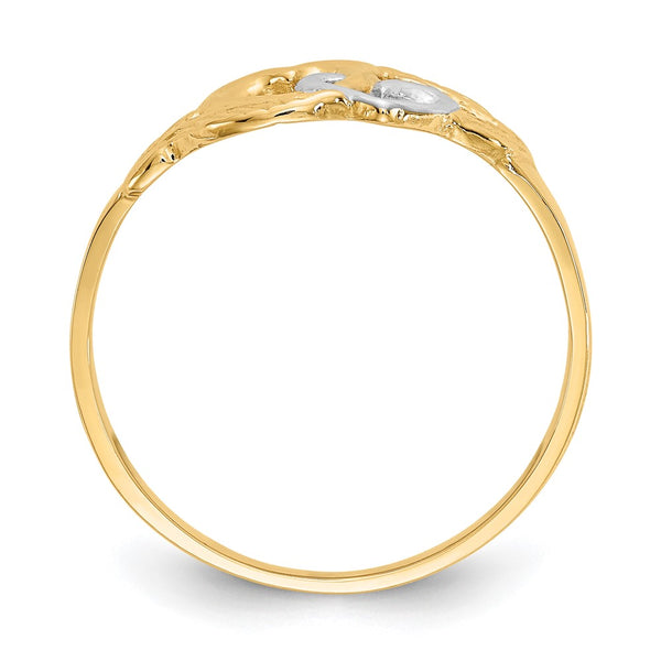 10K White Gold Double Heart Ring