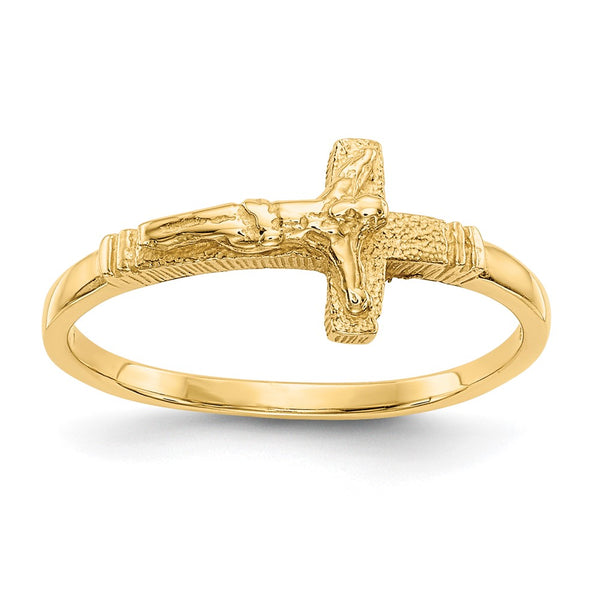 10K Satin Finish Children's Crucifix Ring