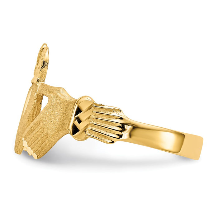 Buy 10K Polished Men's Claddagh Ring - Stylish Timeless Elegance, Affordable Price-3