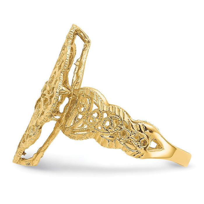 Exclusive 10K Diamond-Cut Filigree Ring - Stylish & Affordable Luxury Jewelry-3