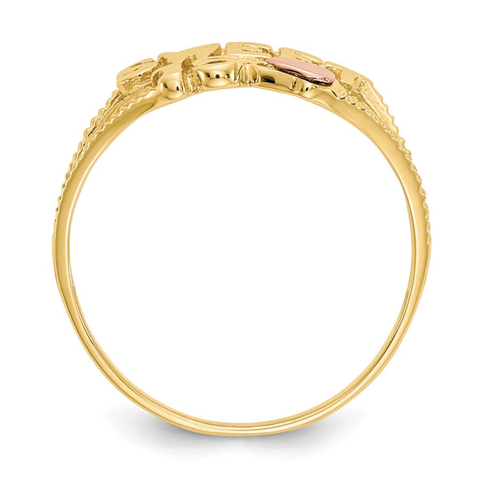 Shop 10K Two-Tone Heart Ring - Stylish Design for Sweet 15 Celebration!-2