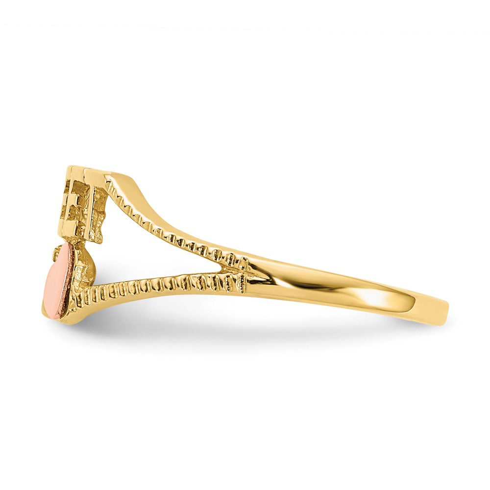Shop 10K Two-Tone Heart Ring - Stylish Design for Sweet 15 Celebration!