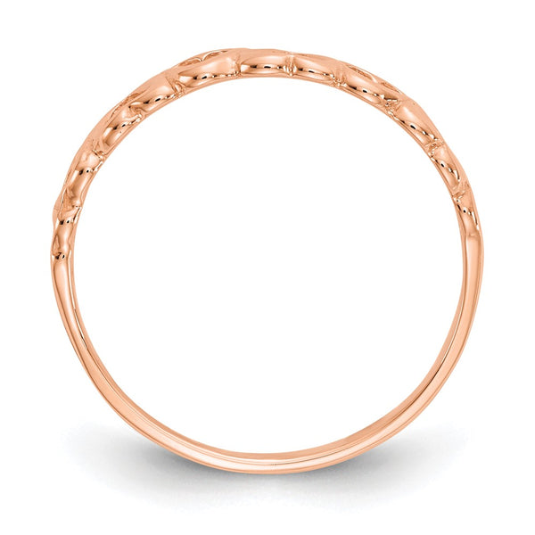 10K Polished Rose Gold Heart Ring