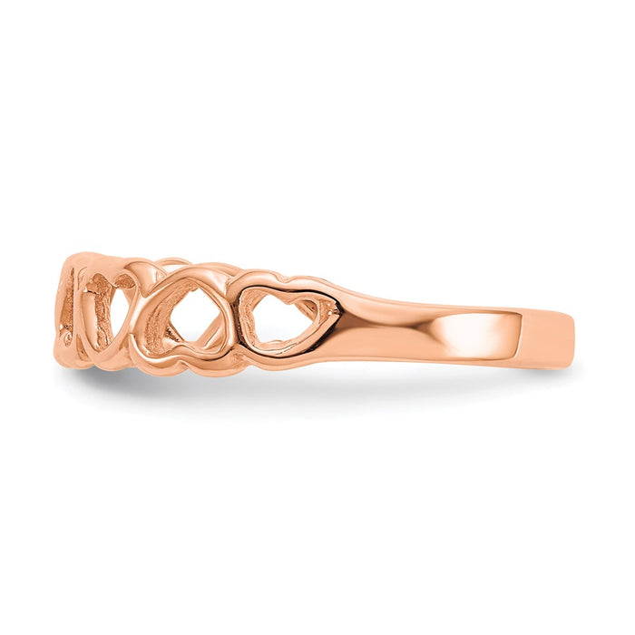 High-Quality 10K Polished Rose Gold Heart Ring | Stylish & Affordable Option-3