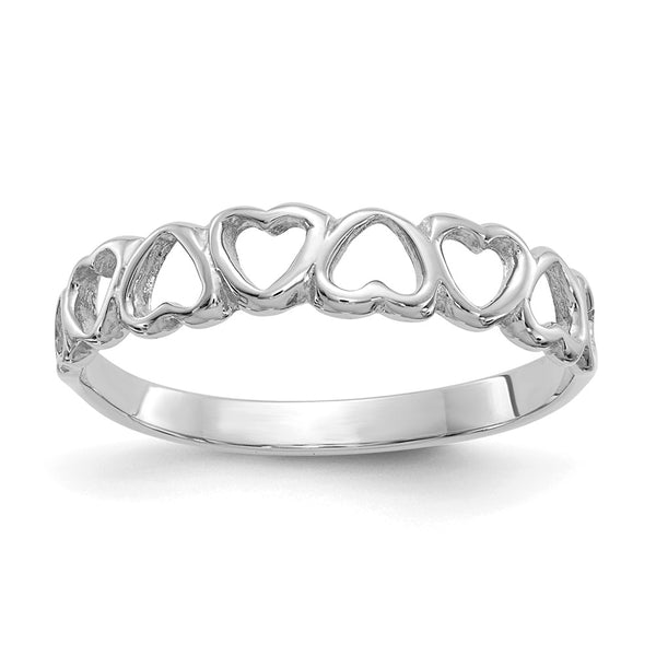 10K White Gold Polished Heart Ring