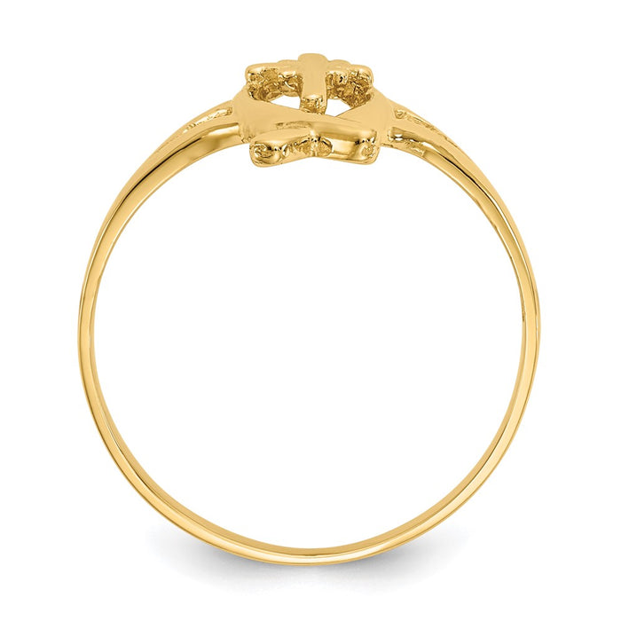 Shop Stylish 10K Gold Ichthus Fish Ring with Cross Design - Luxury Accessory-2