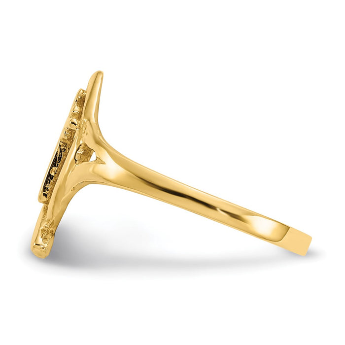Shop Stylish 10K Gold Ichthus Fish Ring with Cross Design - Luxury Accessory-3