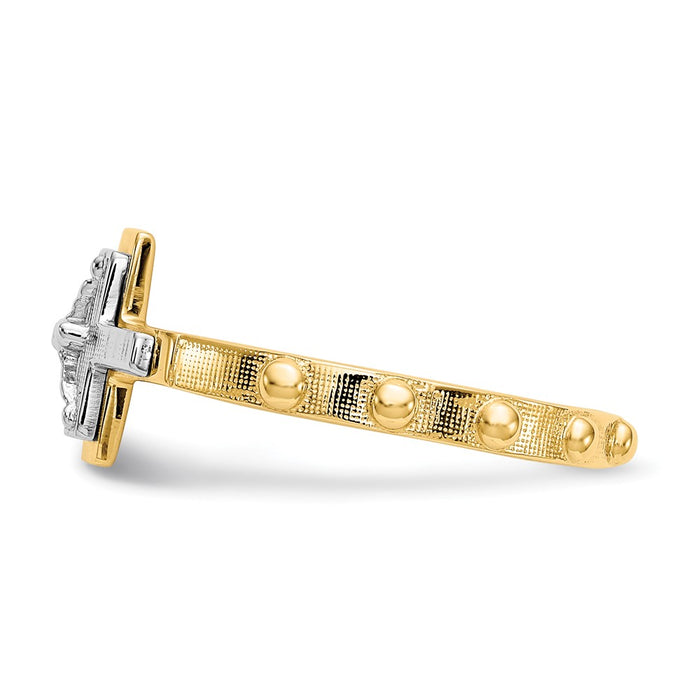 Buy Stylish 10K Two-Tone Crucifix Rosary Ring - Affordable Luxury Design-3