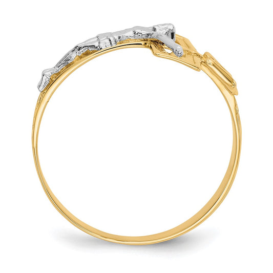 High-Quality Men's Two-Tone 10K Gold Crucifix Ring - Stylish & Affordable