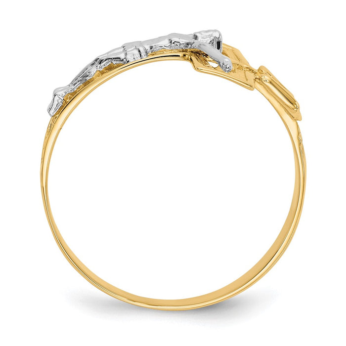High-Quality Men's Two-Tone 10K Gold Crucifix Ring - Stylish & Affordable-2