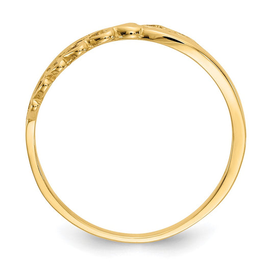 Buy Stylish 10K Polished Heart Ring - Exclusive Criss-Cross Design, Affordable Value