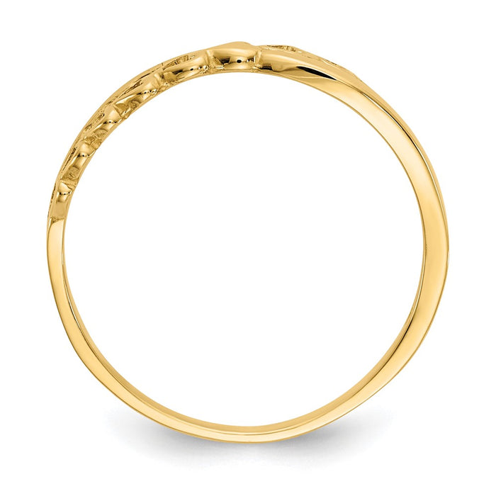 Buy Stylish 10K Polished Heart Ring - Exclusive Criss-Cross Design, Affordable Value-2