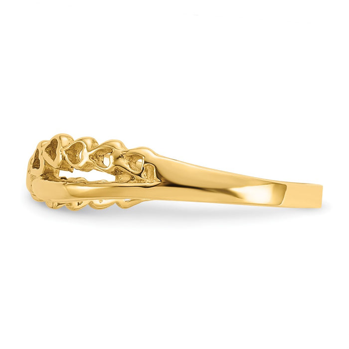 Buy Stylish 10K Polished Heart Ring - Exclusive Criss-Cross Design, Affordable Value-3