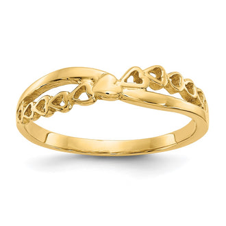 Buy Stylish 10K Polished Heart Ring - Exclusive Criss-Cross Design, Affordable Value
