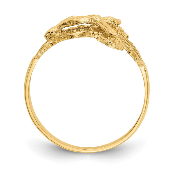 10K Diamond-Cut Cross Ring