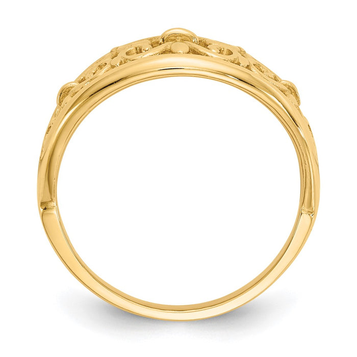 Shop Stylish 10K Gold Fleur-De-Lis Tapered Ring - Affordable Luxury Design-2