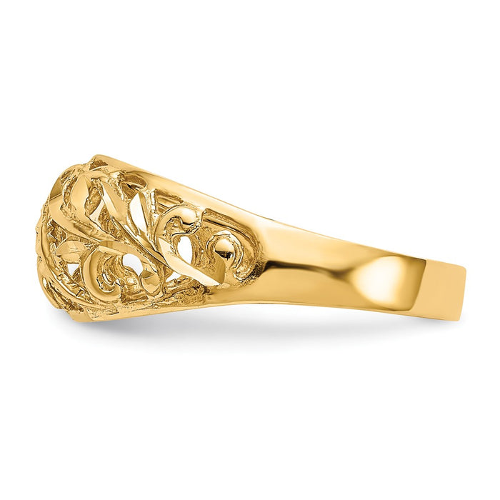 Shop Stylish 10K Diamond-Cut Paisley Design Dome Ring - Luxury Value Piece-3