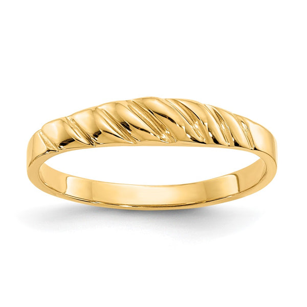10K Polished Valley Dome Band Ring
