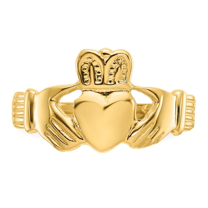 High-Quality 10K Gold Men's Claddagh Ring - Stylish & Affordable Design-4