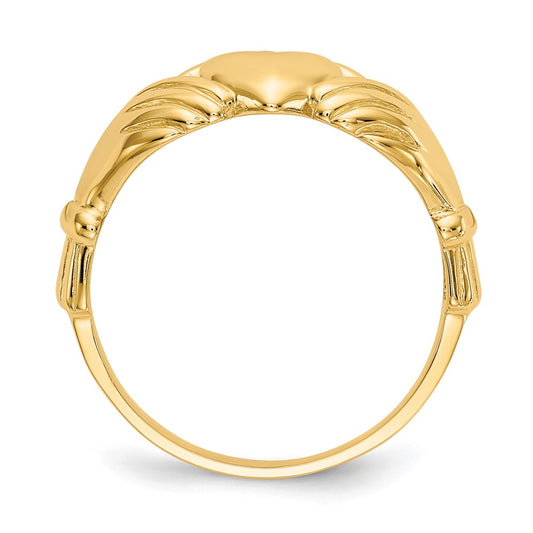 High-Quality 10K Gold Men's Claddagh Ring - Stylish & Affordable Luxury
