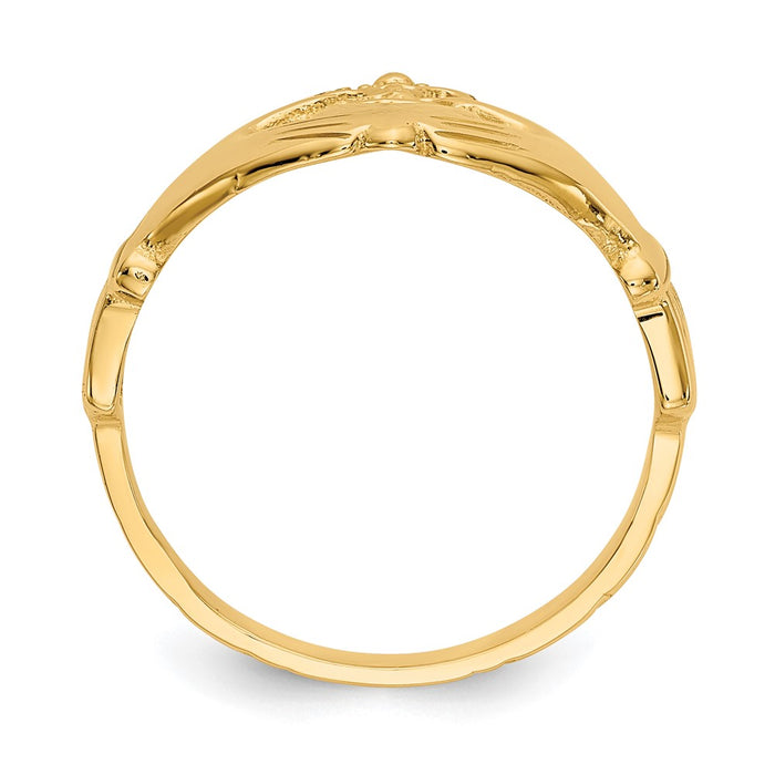 Buy Stylish 10K Polished Gold Claddagh Ring | Exclusive Design, Great Value-2