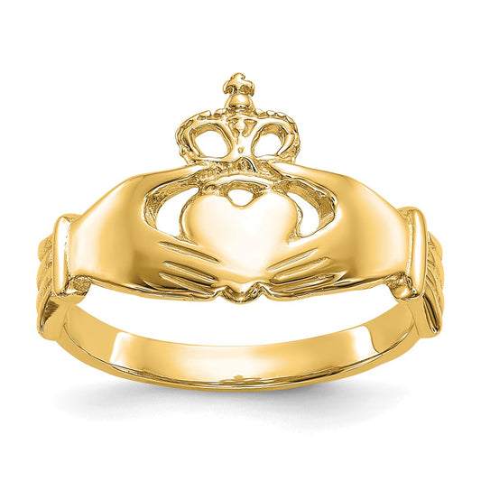 Buy Stylish 10K Polished Gold Claddagh Ring | Exclusive Design, Great Value