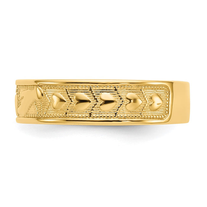 Shop Stylish 10K Polished Claddagh Ring Band | Affordable Luxury Jewelry-3