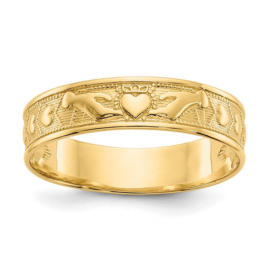 Shop Stylish 10K Polished Claddagh Ring Band | Affordable Luxury Jewelry