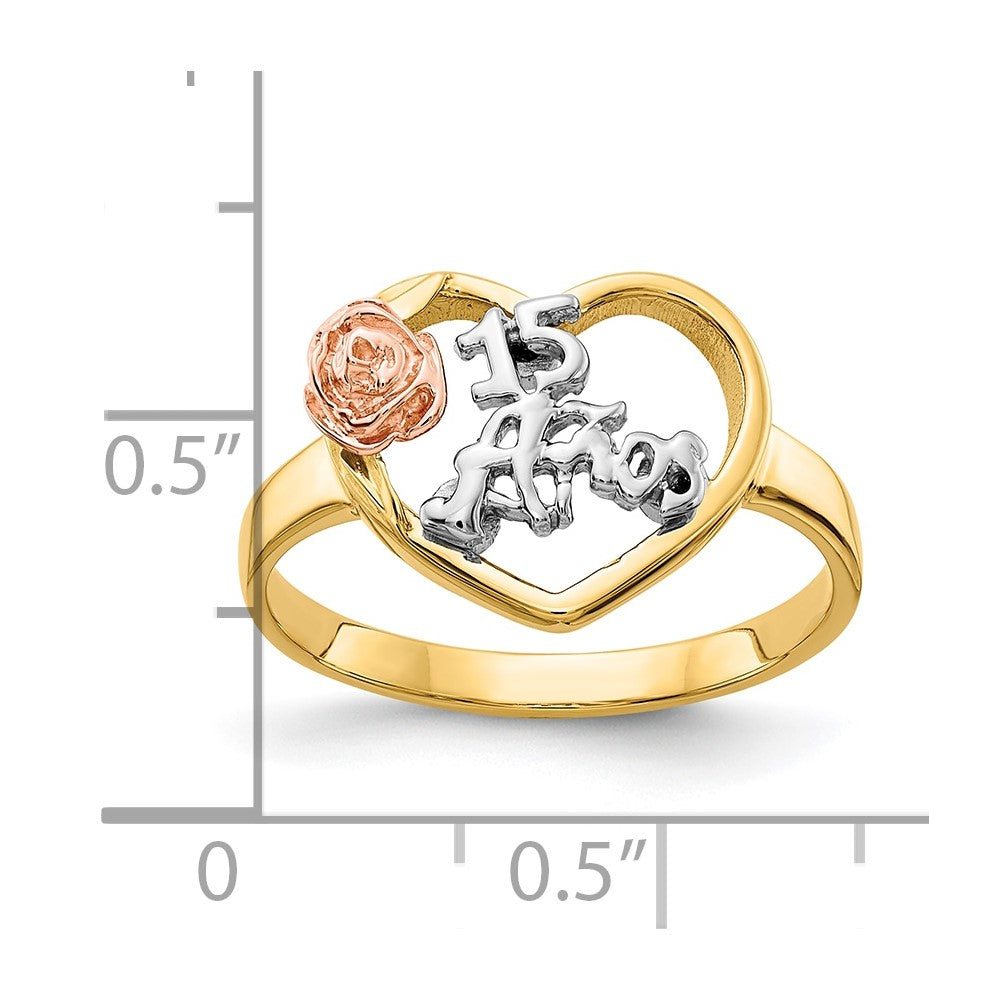 Exclusive 10K Two-Tone Rhodium-Plated 15th Anniversary Ring - Stylish Value!