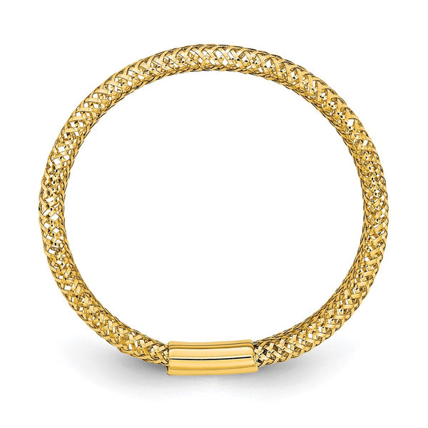 10K Polished & Textured Stretch Ring
