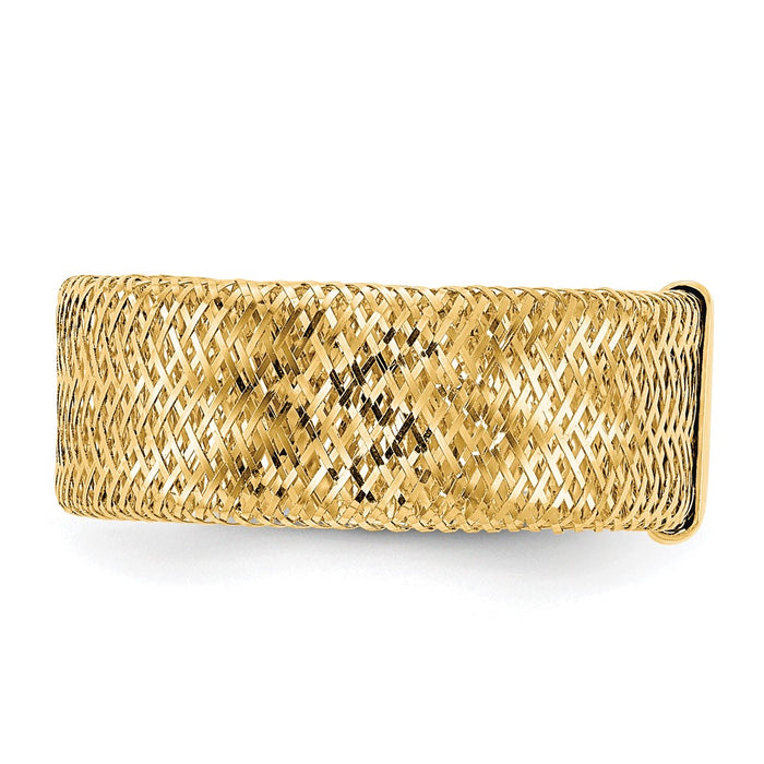 High-Quality 10K Polished & Textured Stretch Ring - Stylish & Affordable Elegance-3
