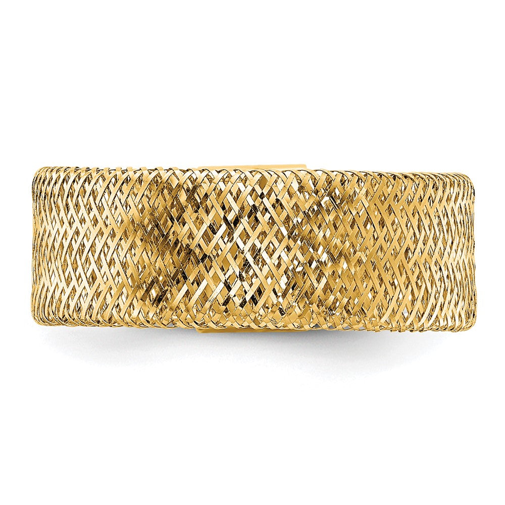 High-Quality 10K Polished & Textured Stretch Ring - Stylish & Affordable Elegance