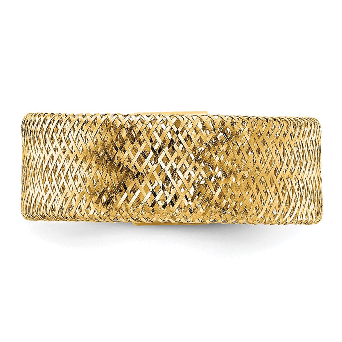 High-Quality 10K Polished & Textured Stretch Ring - Stylish & Affordable Elegance-4