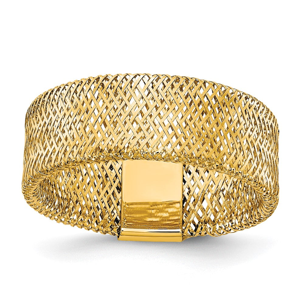 High-Quality 10K Polished & Textured Stretch Ring - Stylish & Affordable Elegance